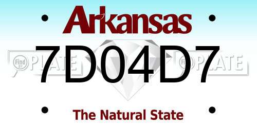 7D04D7 Arkansas License Plate