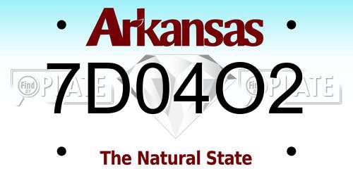 7D04O2 Arkansas License Plate