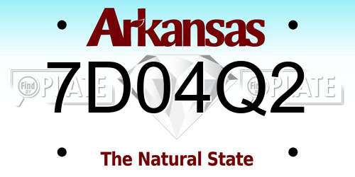 7D04Q2 Arkansas License Plate