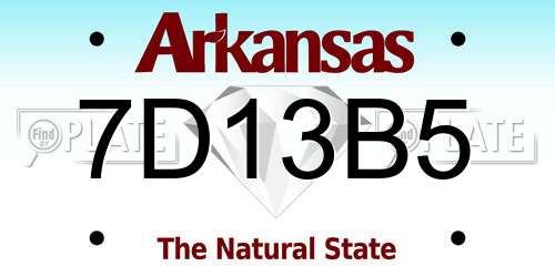 7D13B5 Arkansas License Plate