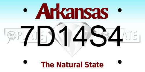 7D14S4 Arkansas License Plate