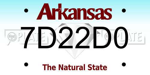 7D22D0 Arkansas License Plate
