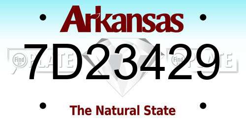 7D23429 Arkansas License Plate
