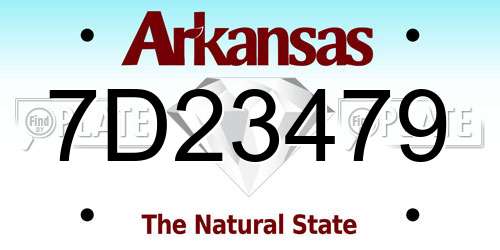 7D23479 Arkansas License Plate
