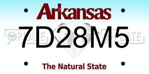 7D28M5 Arkansas License Plate
