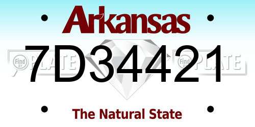 7D34421 Arkansas License Plate