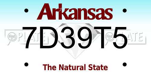 7D39T5 Arkansas License Plate