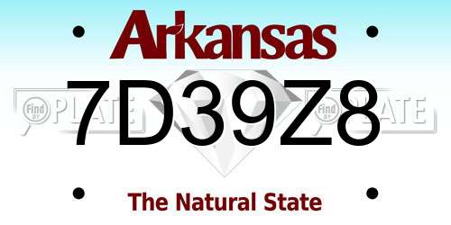 7D39Z8 Arkansas License Plate