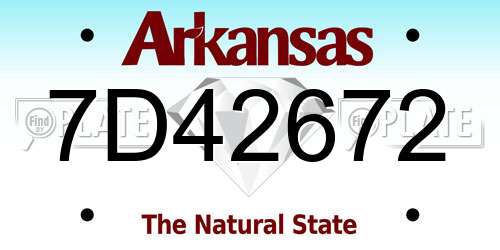 7D42672 Arkansas License Plate