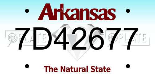 7D42677 Arkansas License Plate