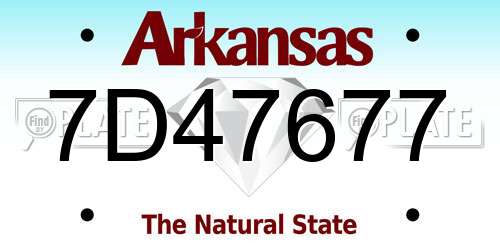 7D47677 Arkansas License Plate