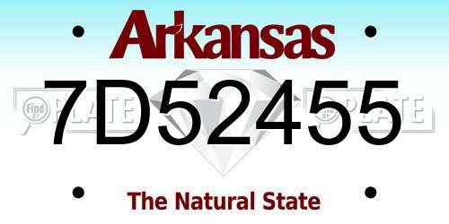7D52455 Arkansas License Plate