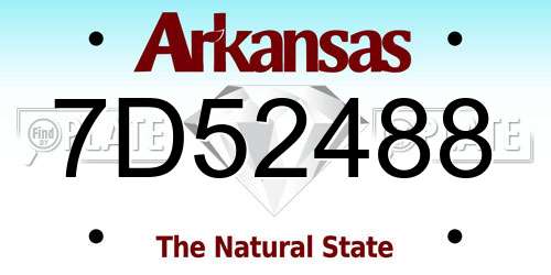 7D52488 Arkansas License Plate