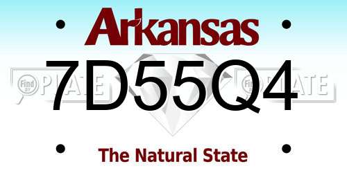 7D55Q4 Arkansas License Plate