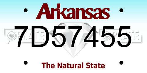 7D57455 Arkansas License Plate