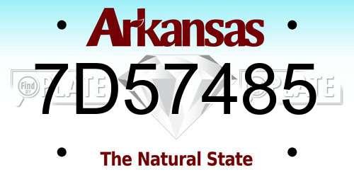 7D57485 Arkansas License Plate