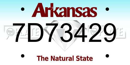 7D73429 Arkansas License Plate
