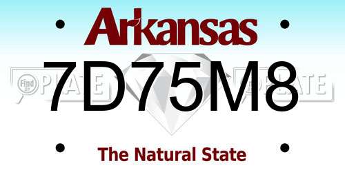 7D75M8 Arkansas License Plate