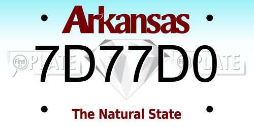 7D77D0 Arkansas License Plate