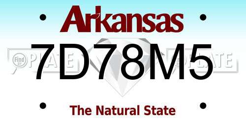 7D78M5 Arkansas License Plate