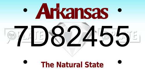 7D82455 Arkansas License Plate