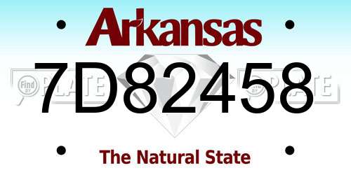 7D82458 Arkansas License Plate