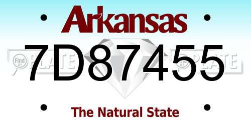 7D87455 Arkansas License Plate