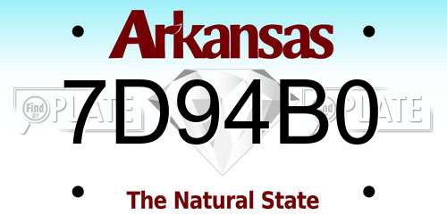 7D94B0 Arkansas License Plate