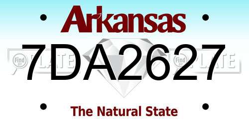 7DA2627 Arkansas License Plate