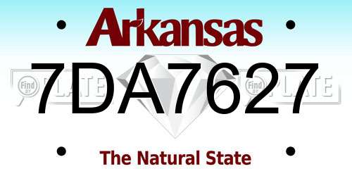 7DA7627 Arkansas License Plate