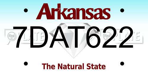 7DAT622 Arkansas License Plate