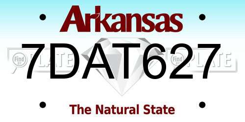 7DAT627 Arkansas License Plate