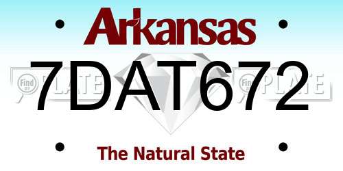 7DAT672 Arkansas License Plate