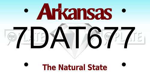 7DAT677 Arkansas License Plate