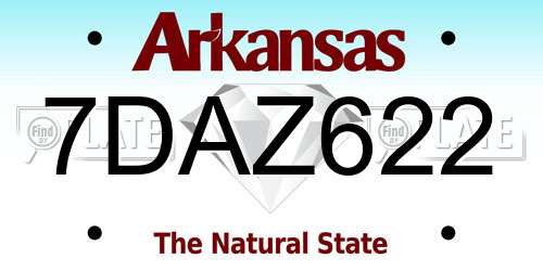 7DAZ622 Arkansas License Plate