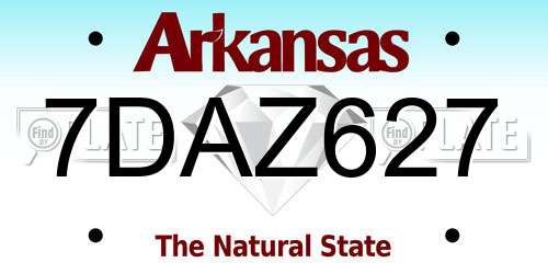 7DAZ627 Arkansas License Plate