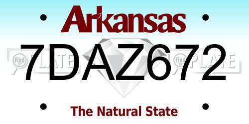 7DAZ672 Arkansas License Plate