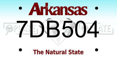 7DB504 Arkansas License Plate