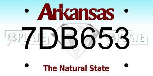 7DB653 Arkansas License Plate
