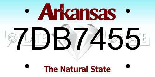 7DB7455 Arkansas License Plate
