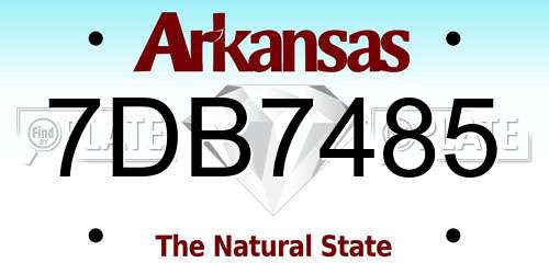 7DB7485 Arkansas License Plate
