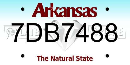 7DB7488 Arkansas License Plate