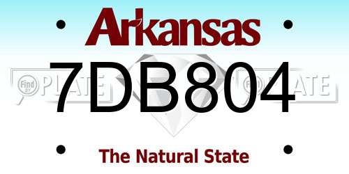 7DB804 Arkansas License Plate