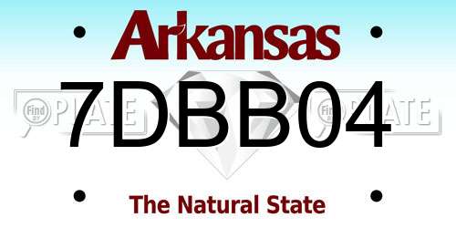 7DBB04 Arkansas License Plate