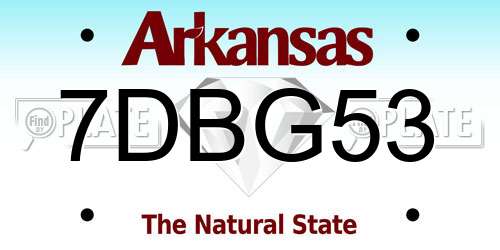 7DBG53 Arkansas License Plate