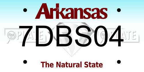 7DBS04 Arkansas License Plate