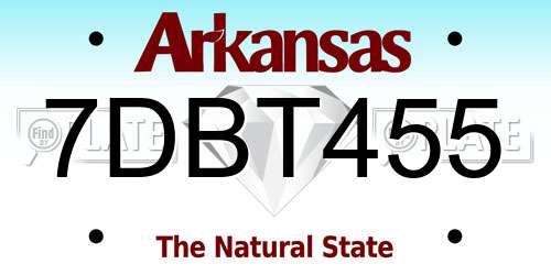 7DBT455 Arkansas License Plate