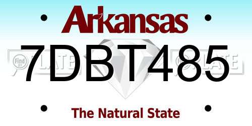 7DBT485 Arkansas License Plate