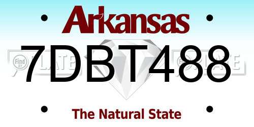 7DBT488 Arkansas License Plate