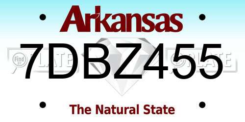 7DBZ455 Arkansas License Plate